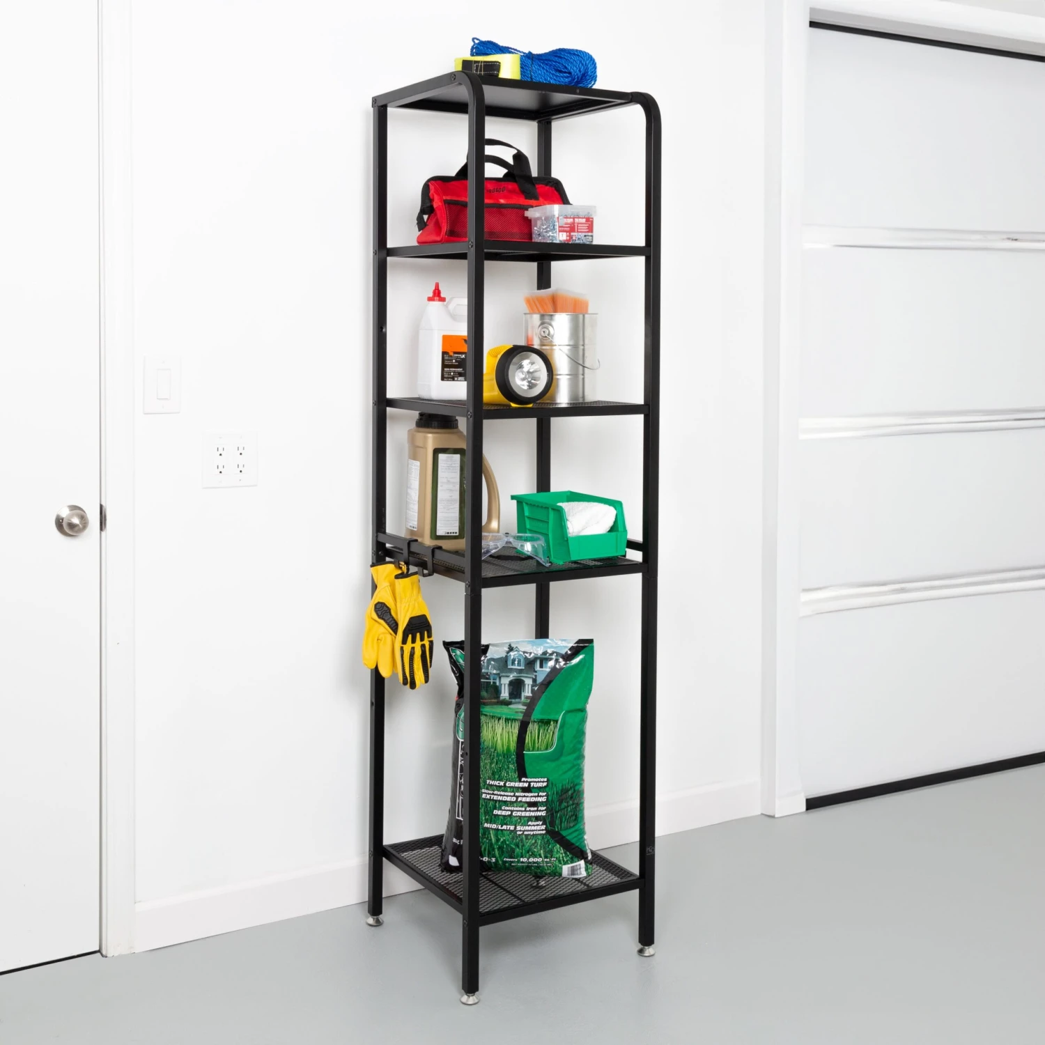 Black 4-Tier Steel Garage Storage Shelving Unit - Image 2