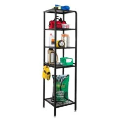 Black 4-Tier Steel Garage Storage Shelving Unit