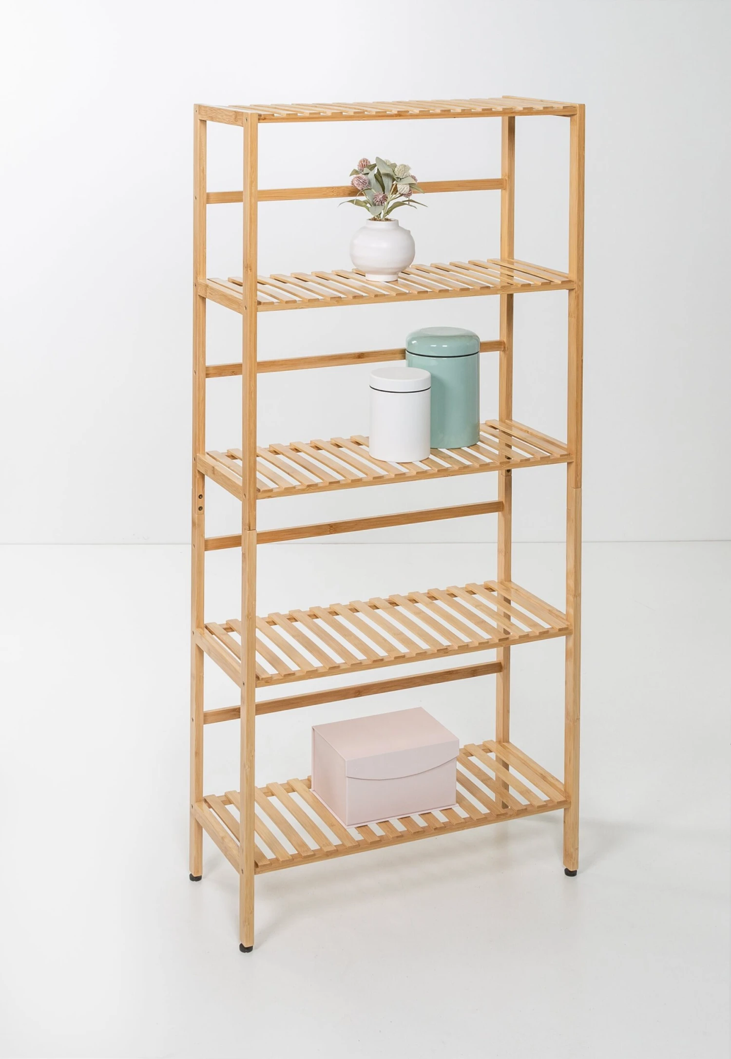 Natural 5-Tier Bamboo Bookshelf - Image 6