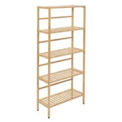 Natural 5-Tier Bamboo Bookshelf
