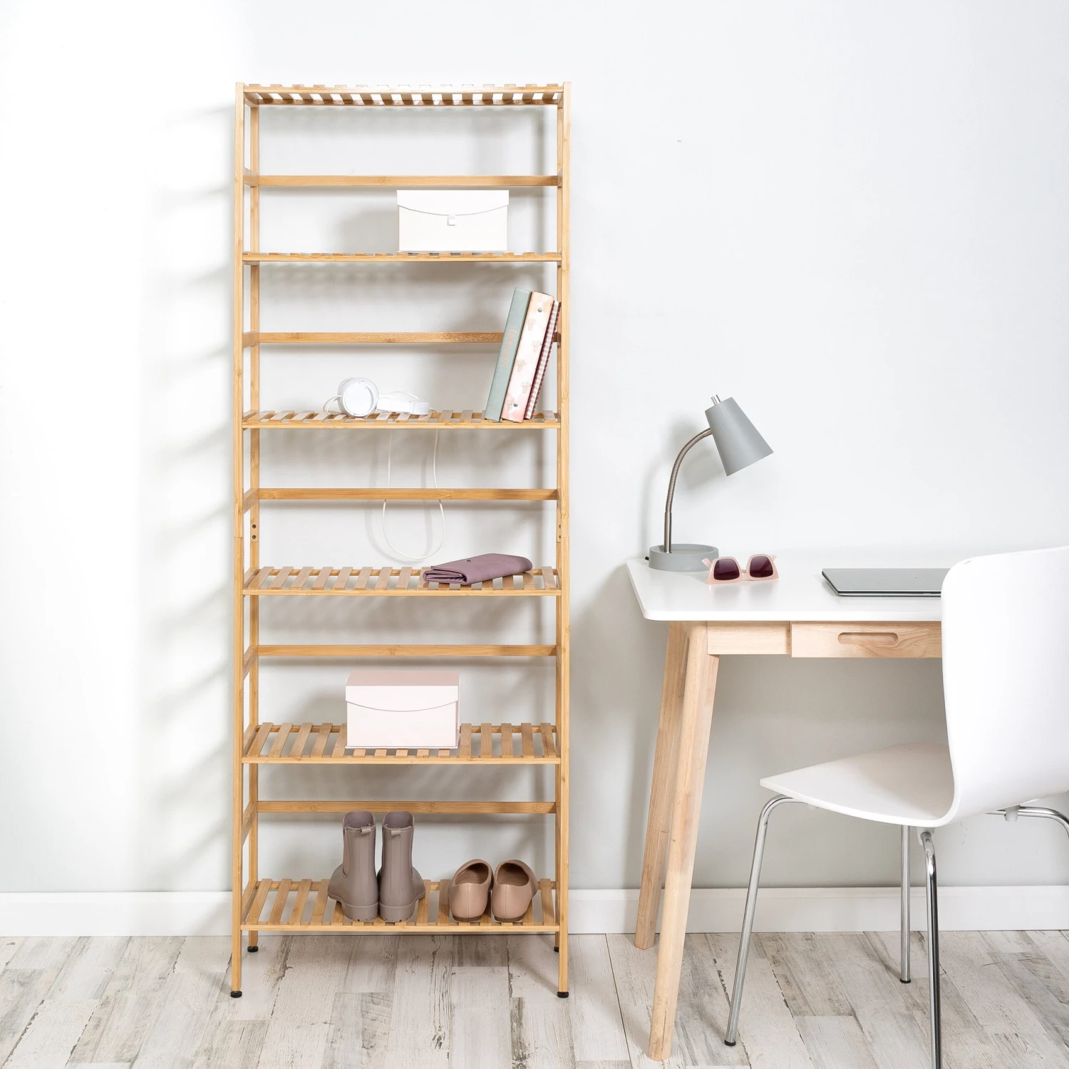 Natural 6-Tier Bamboo Bookshelf - Image 3