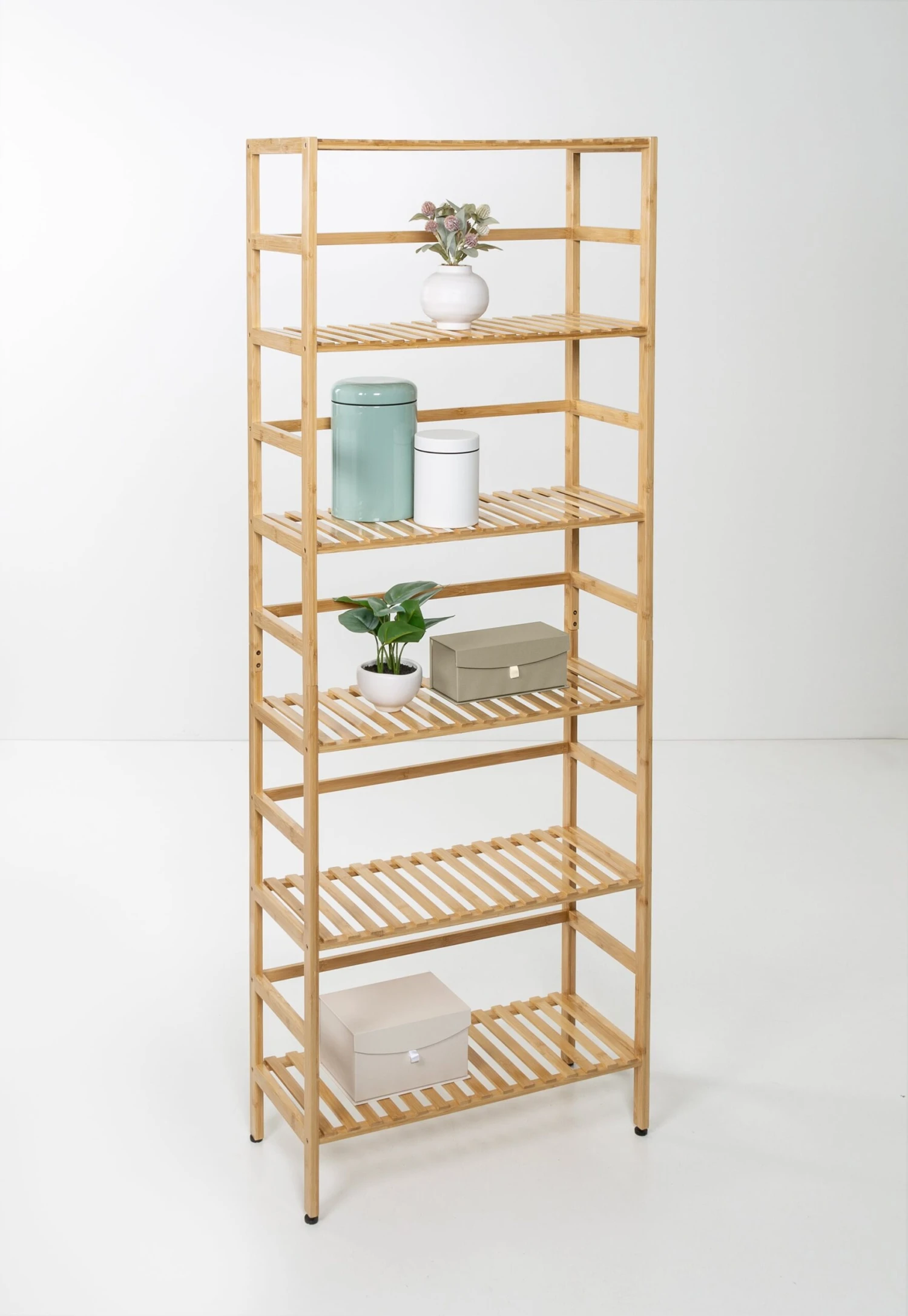 Natural 6-Tier Bamboo Bookshelf - Image 6