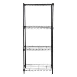 Black 4-Tier Slim Profile Shelving Unit
