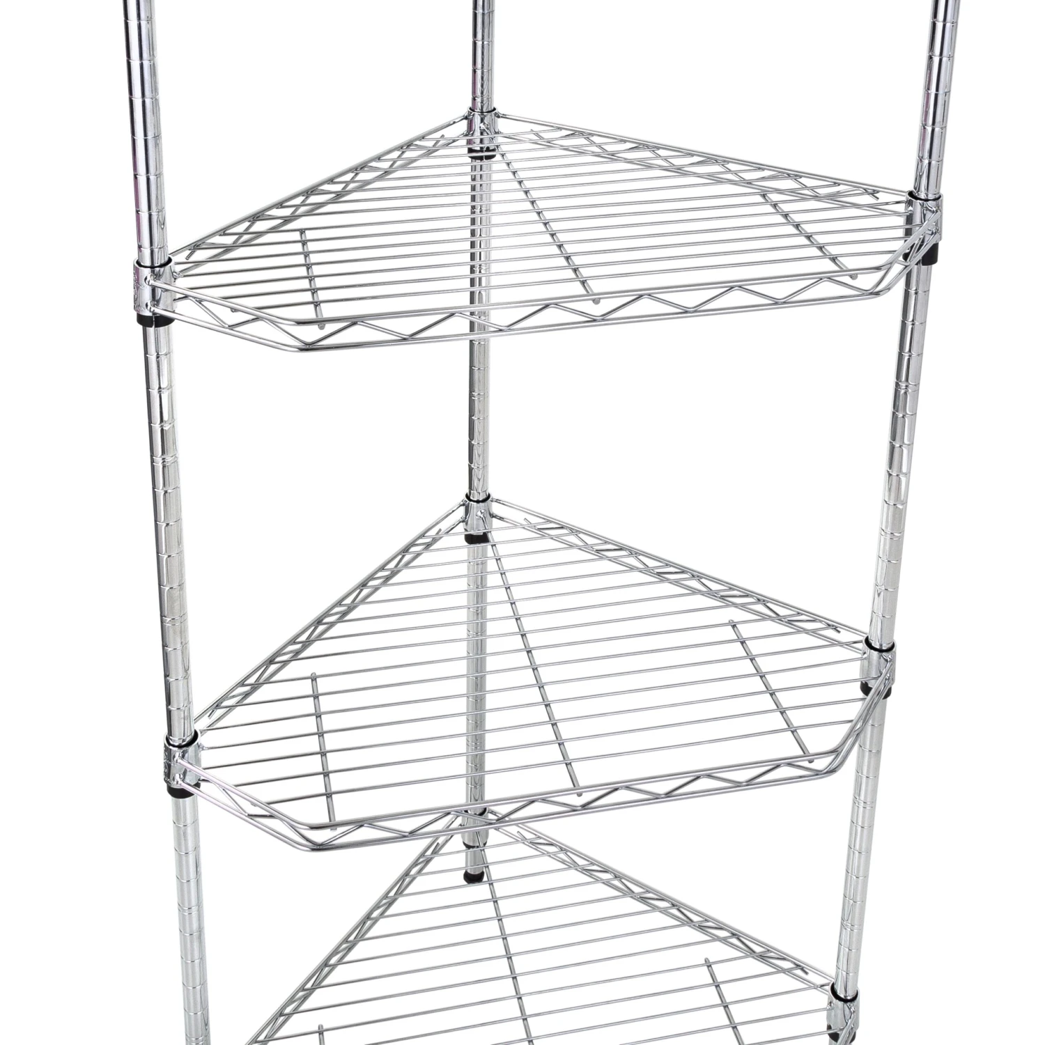Chrome Steel 6-Tier Compact Corner Shelving Unit - Image 7