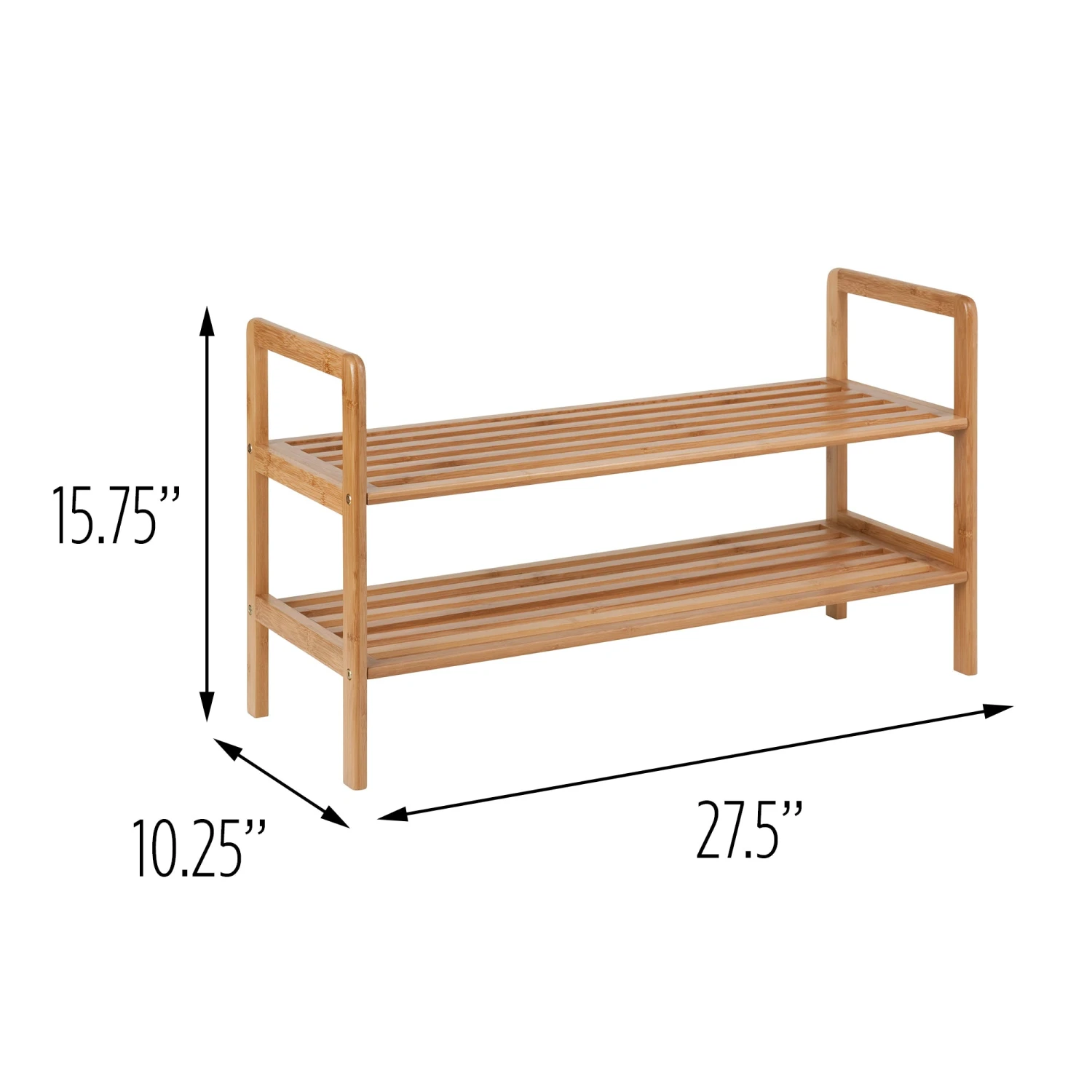 Natural Bamboo 2-Tier Shoe Rack - Image 4