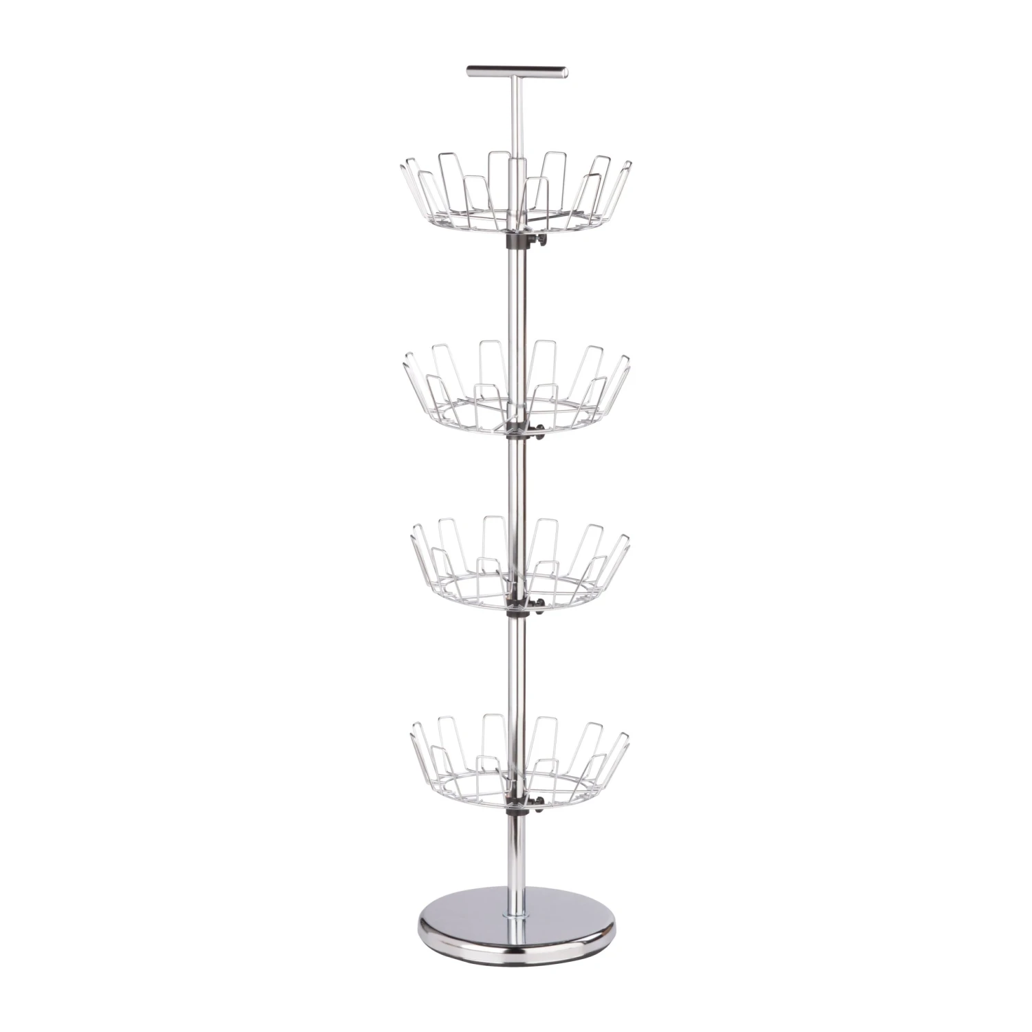 Chrome 24-Pair 4-Tier Revolving Shoe Tree - Image 2