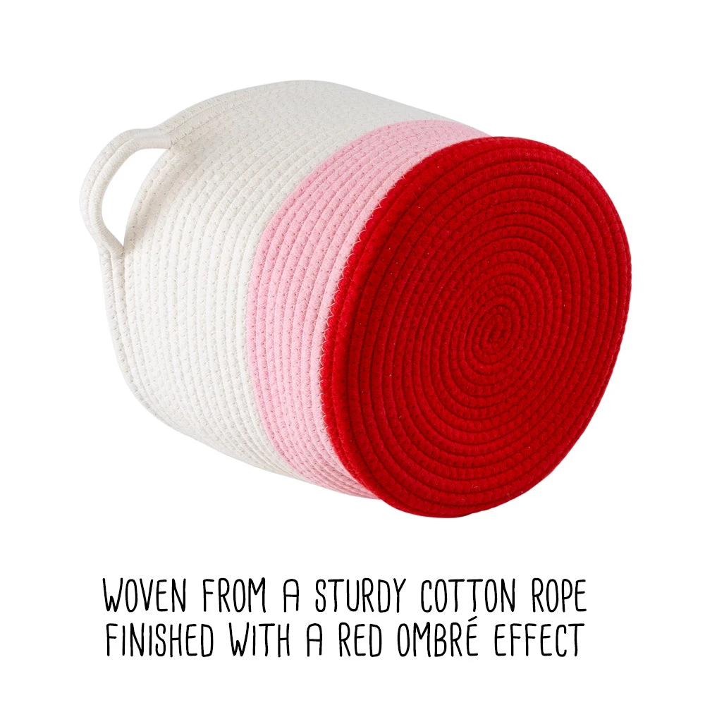 Red/White Ombré Cotton Rope Nesting Basket (Set Of 2) - Image 7