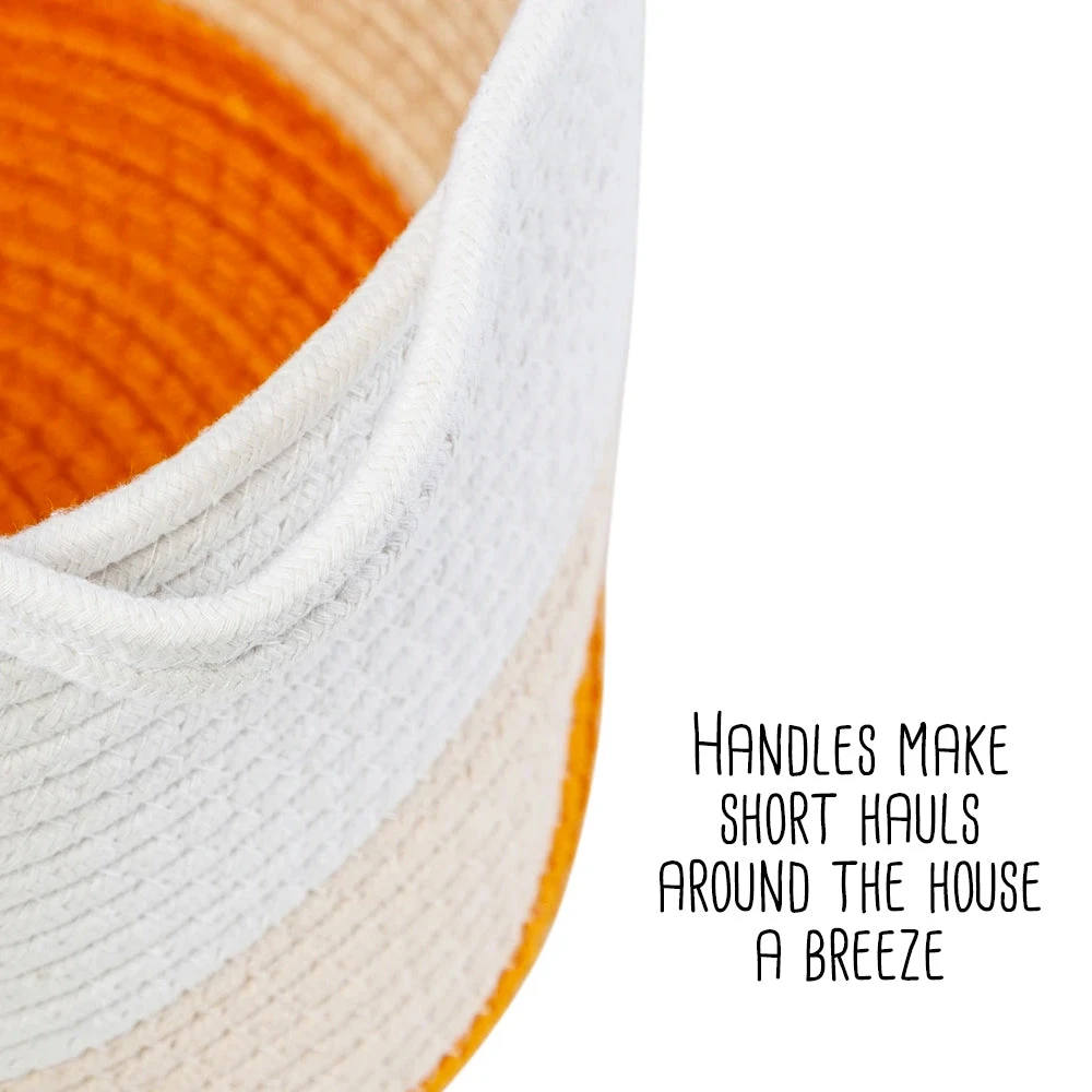 Yellow/White Ombré Cotton Rope Nesting Basket (Set Of 2) - Image 6