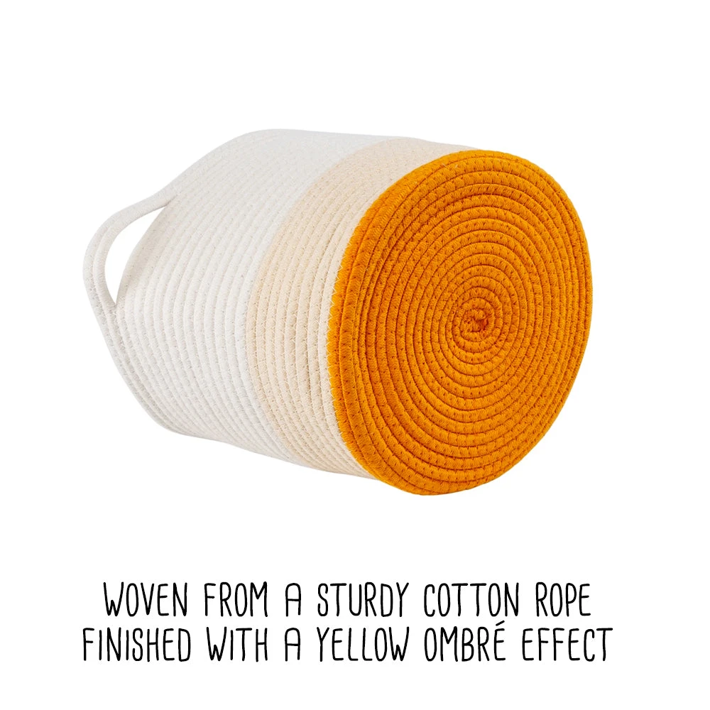 Yellow/White Ombré Cotton Rope Nesting Basket (Set Of 2) - Image 7
