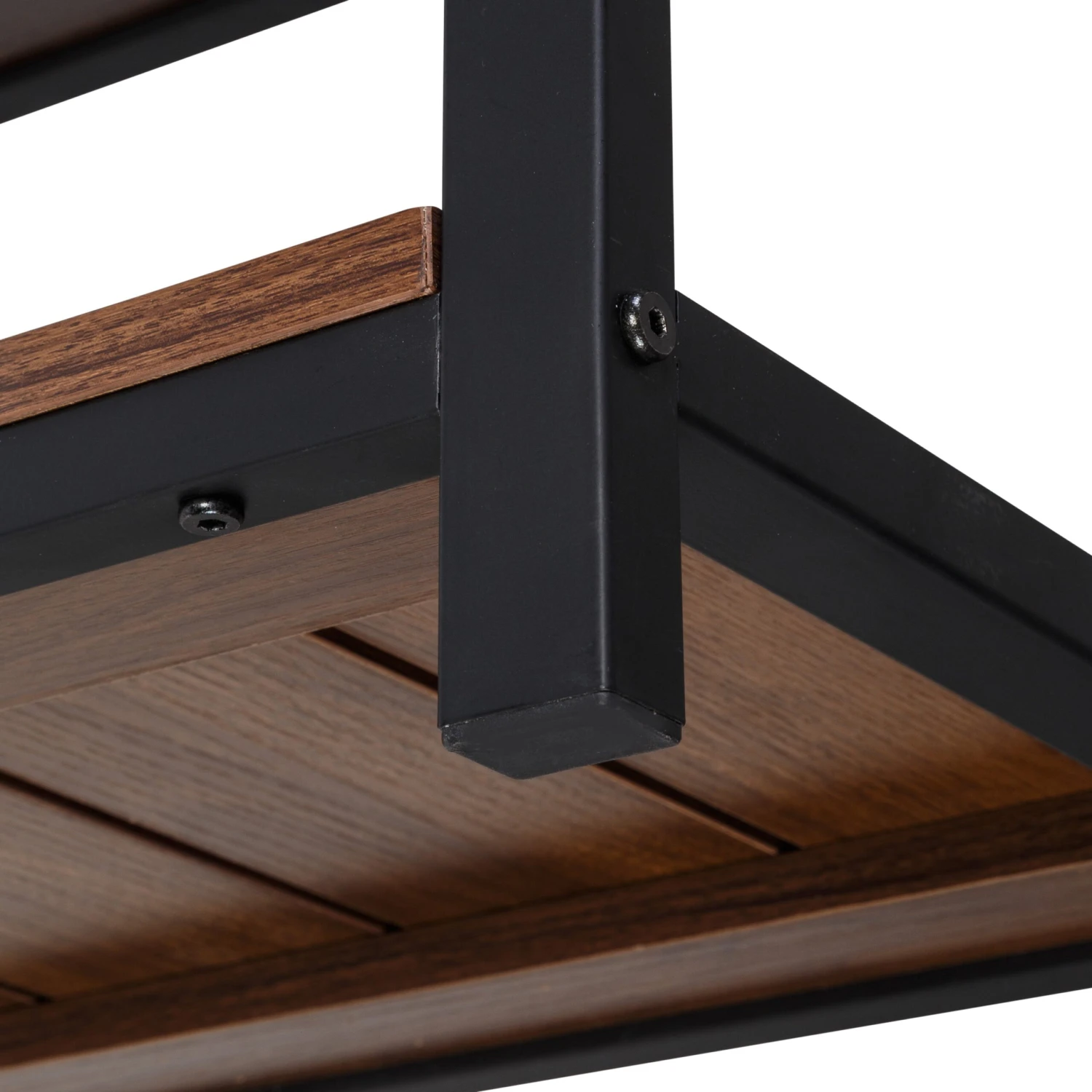 Walnut/Black 2-Tier Shoe Storage Bench - Image 6