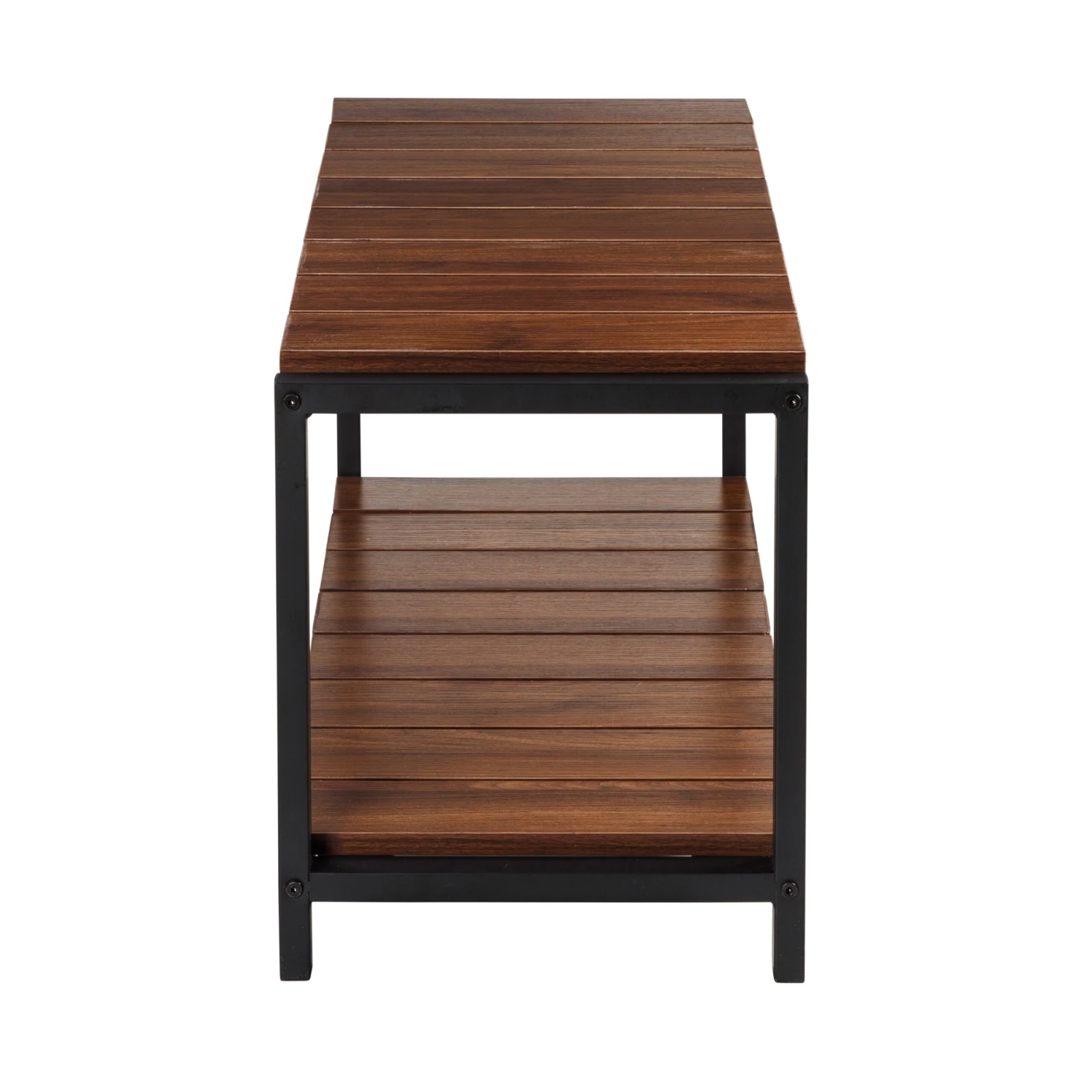 Walnut/Black 2-Tier Shoe Storage Bench - Image 7