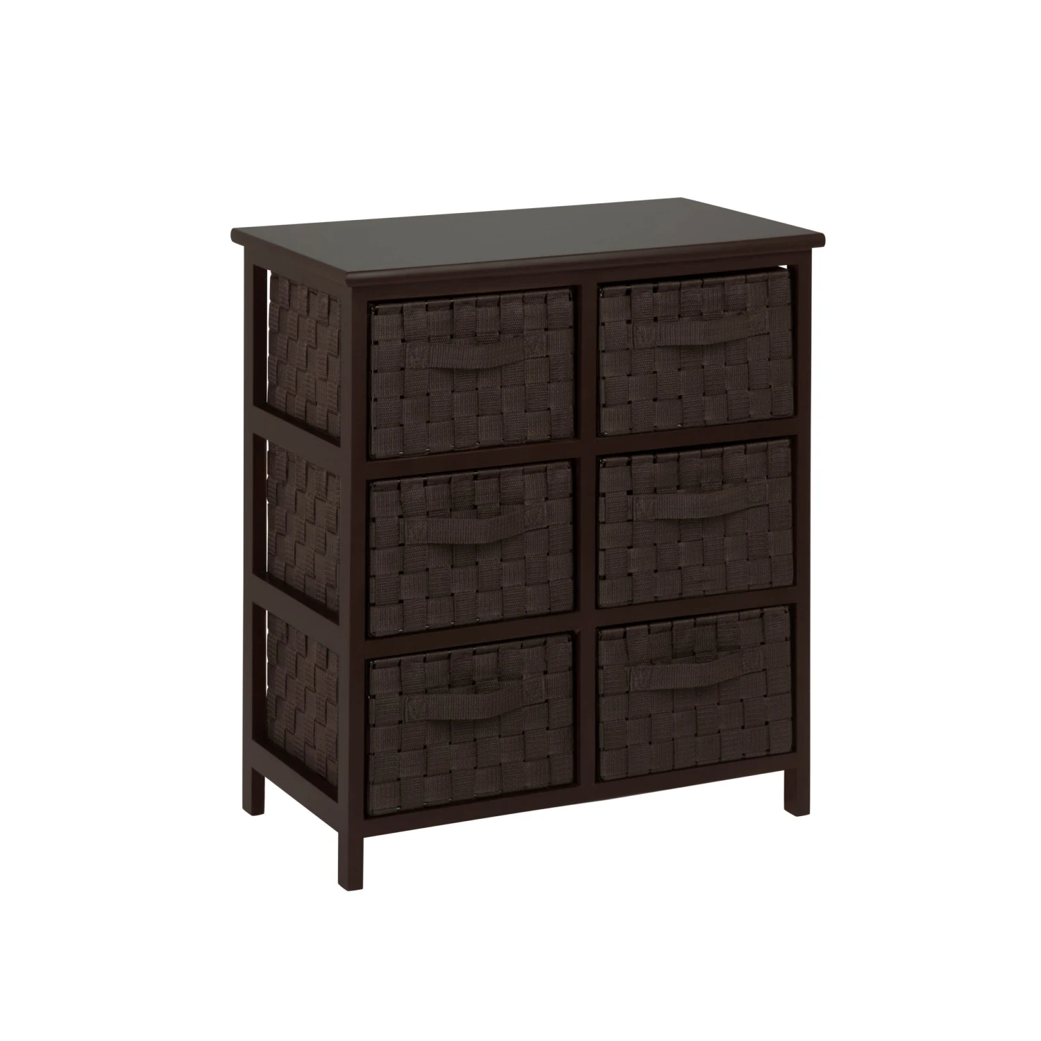 Black Woven 6-Drawer Storage Chest - Image 3