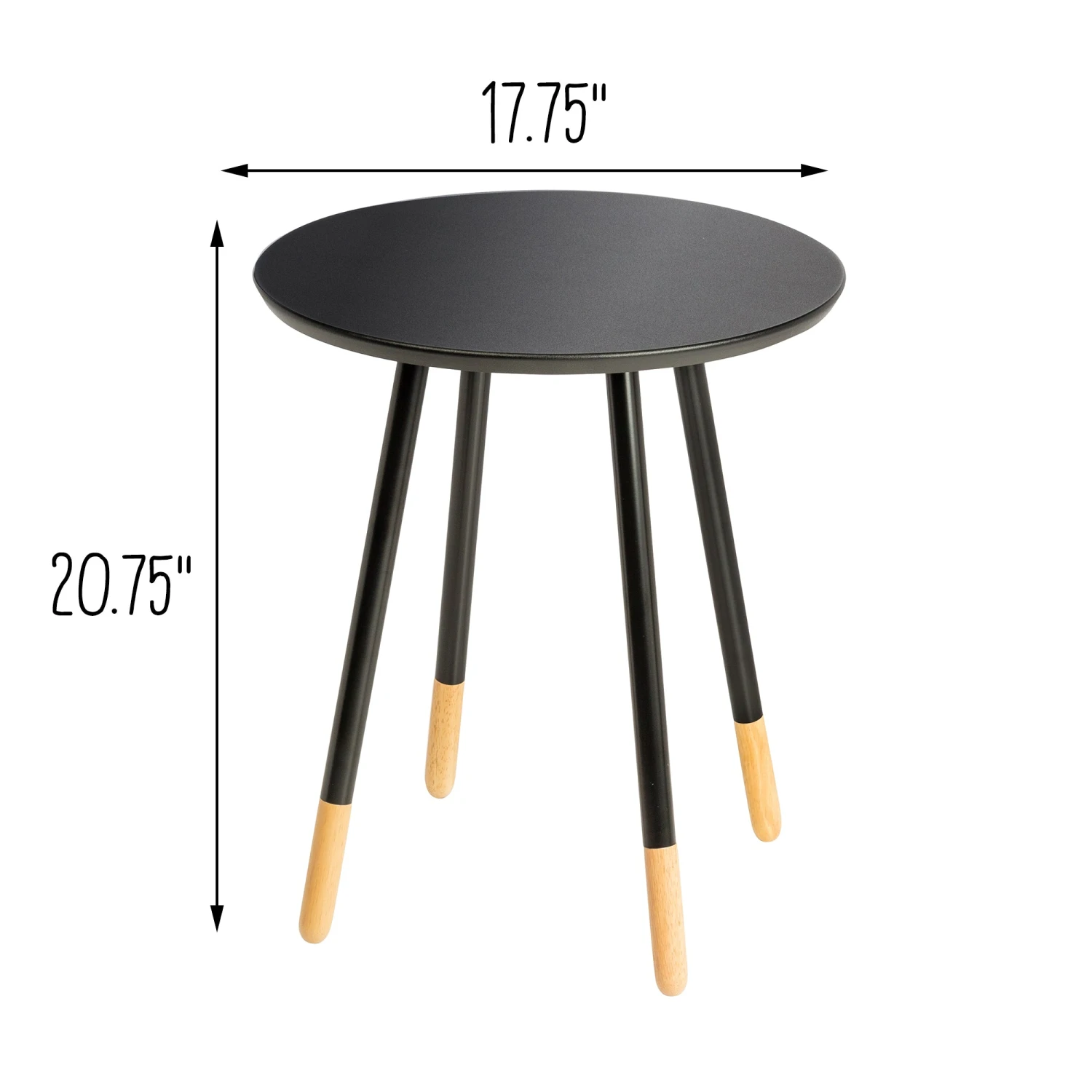 Black/Natural Round Accent End Table - Image 3