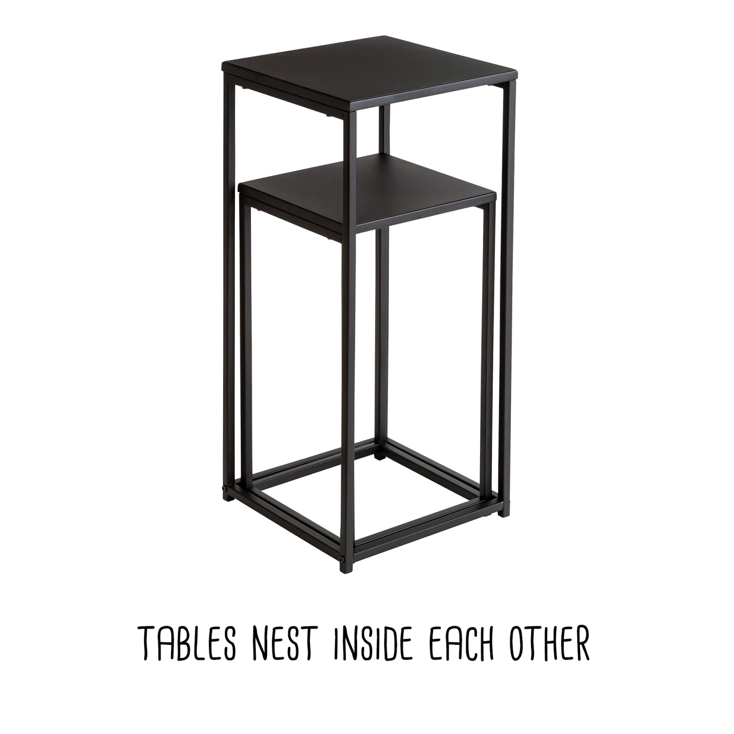Black Square Nesting Side Tables (Set Of 2) - Image 5