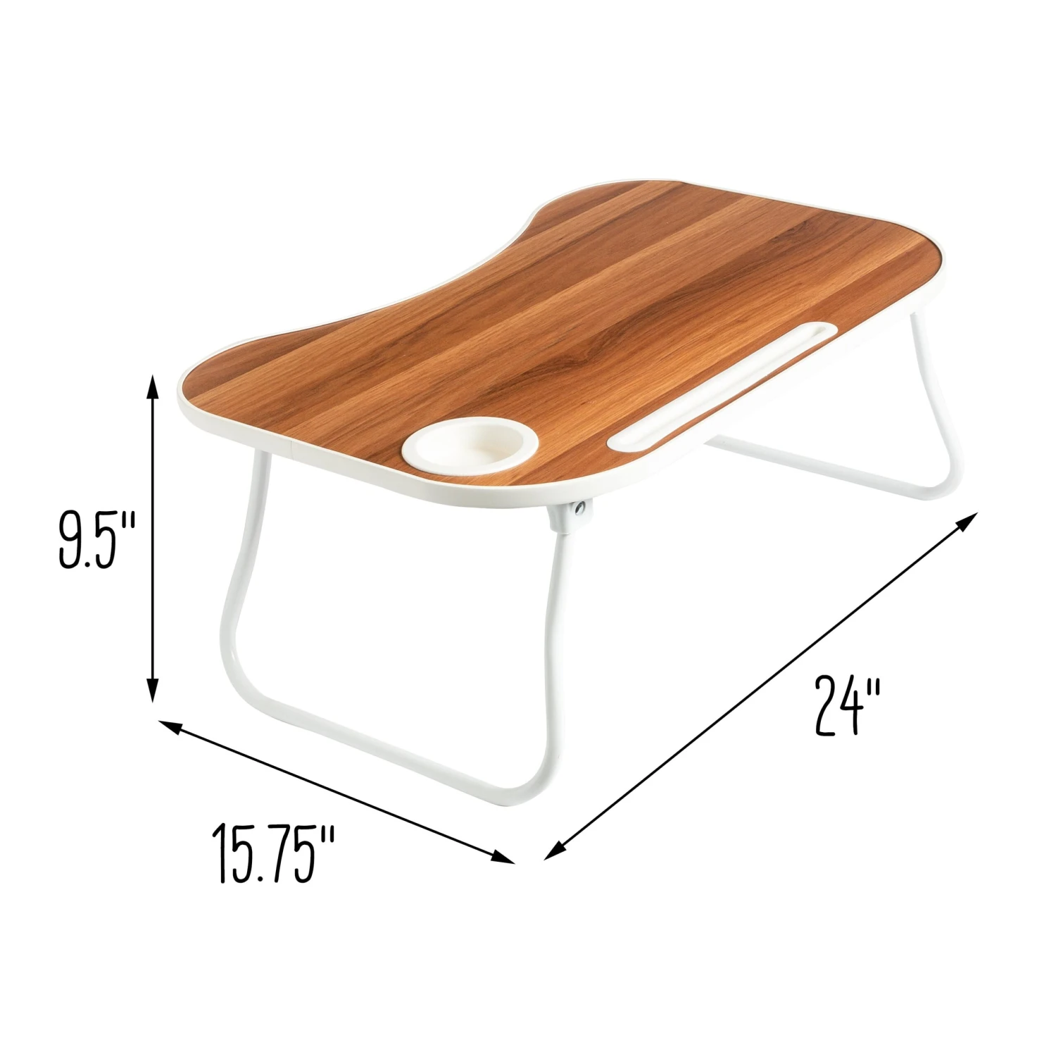 White/Faux Walnut Folding Lap Desk - Image 5
