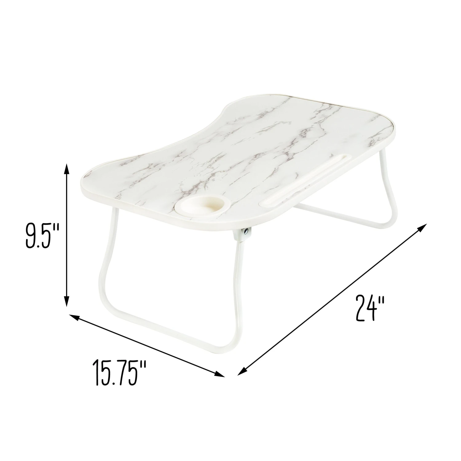 White/Faux White Marble Folding Lap Desk - Image 5
