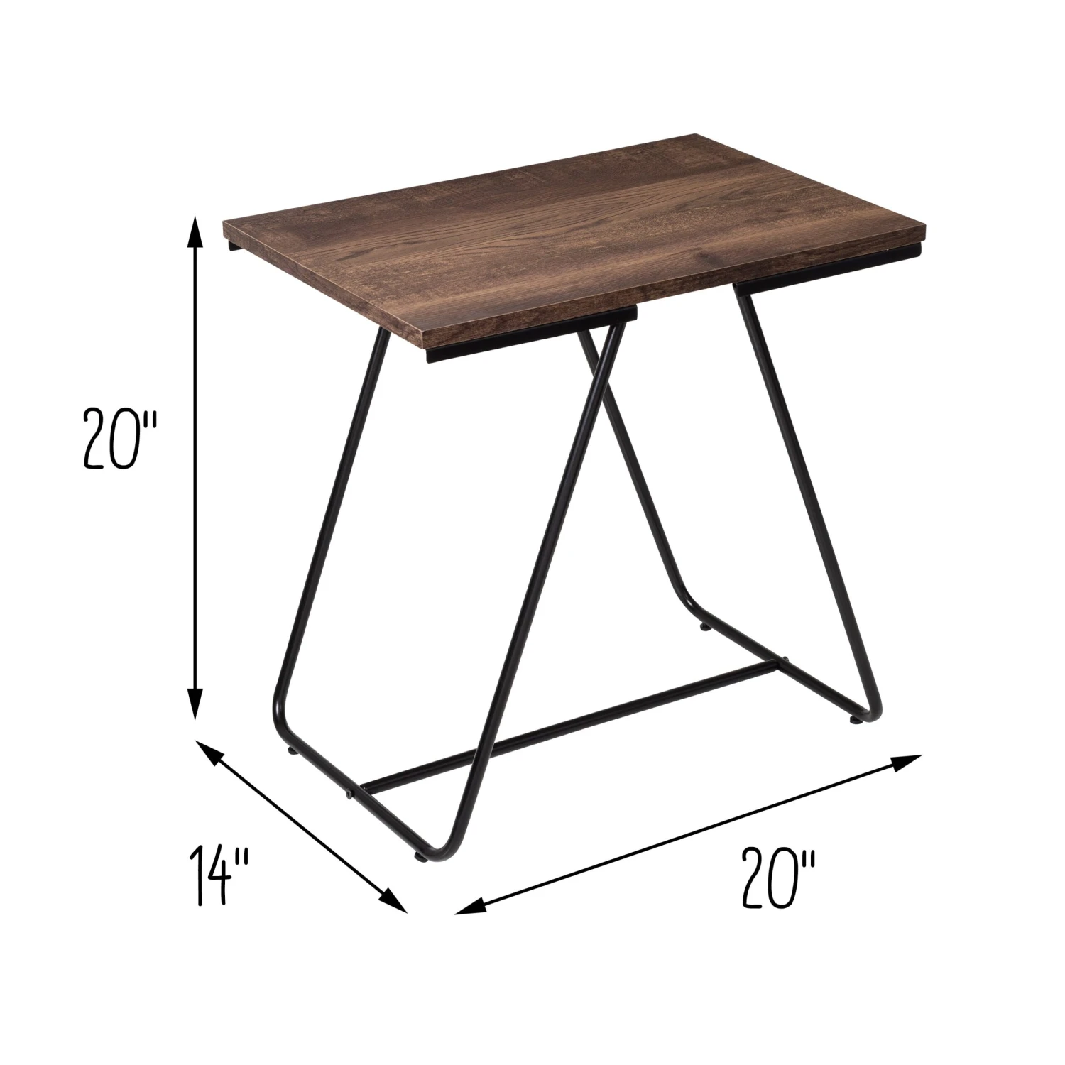 Black/Wood Square Side Table - Image 4