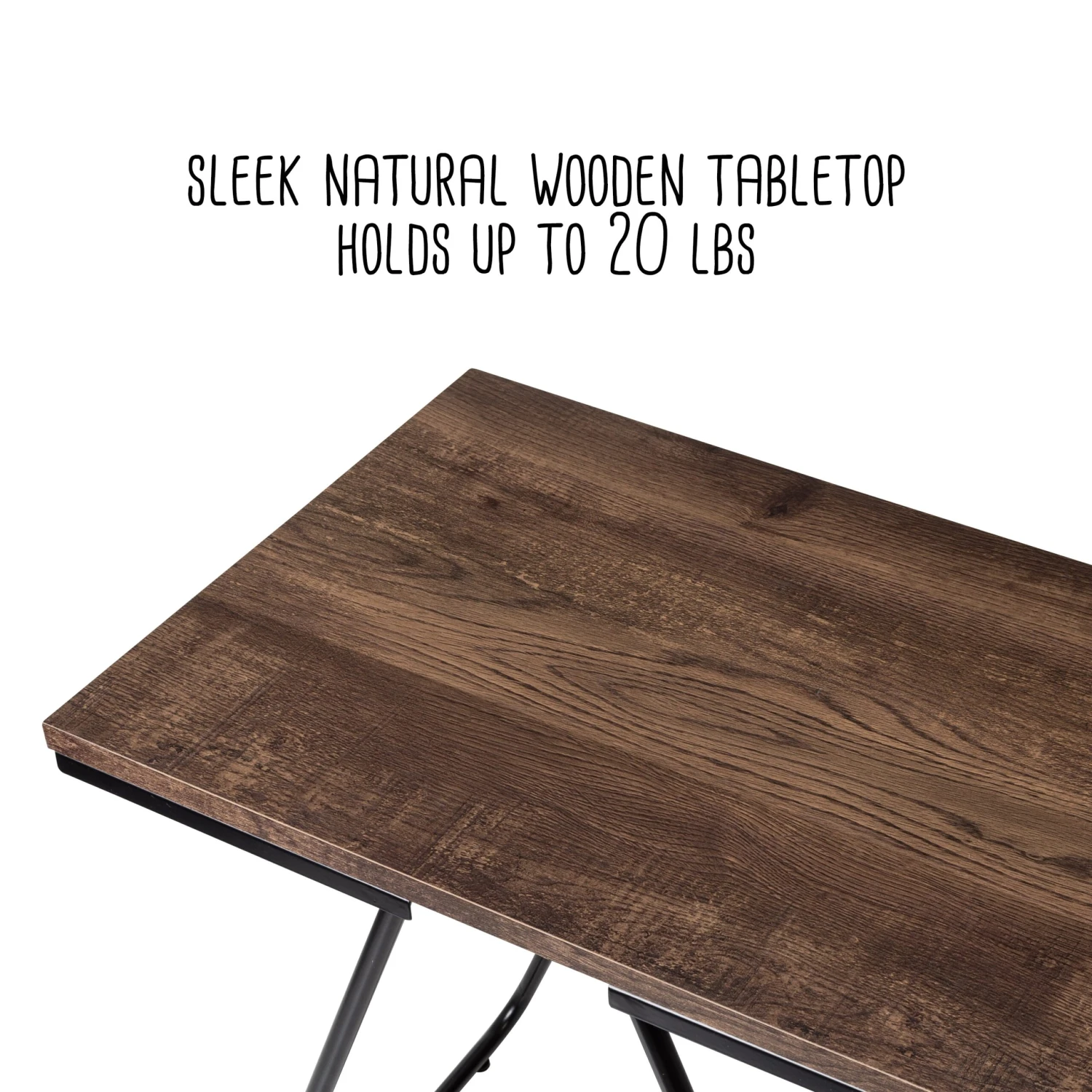 Black/Wood Square Side Table - Image 3