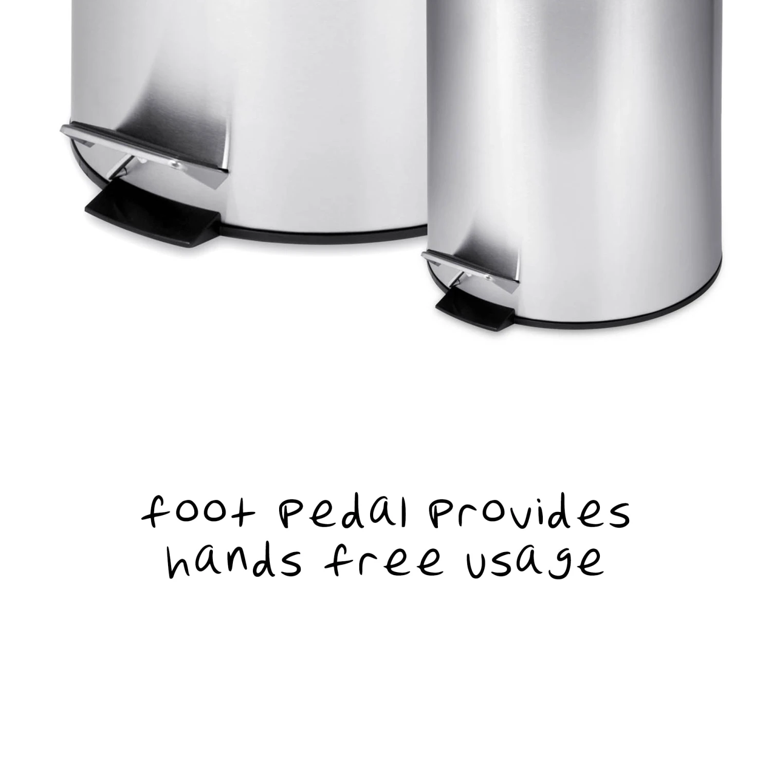 Silver Stainless Steel 30L And 3L Step Trash Cans (Set Of 2) - Image 3