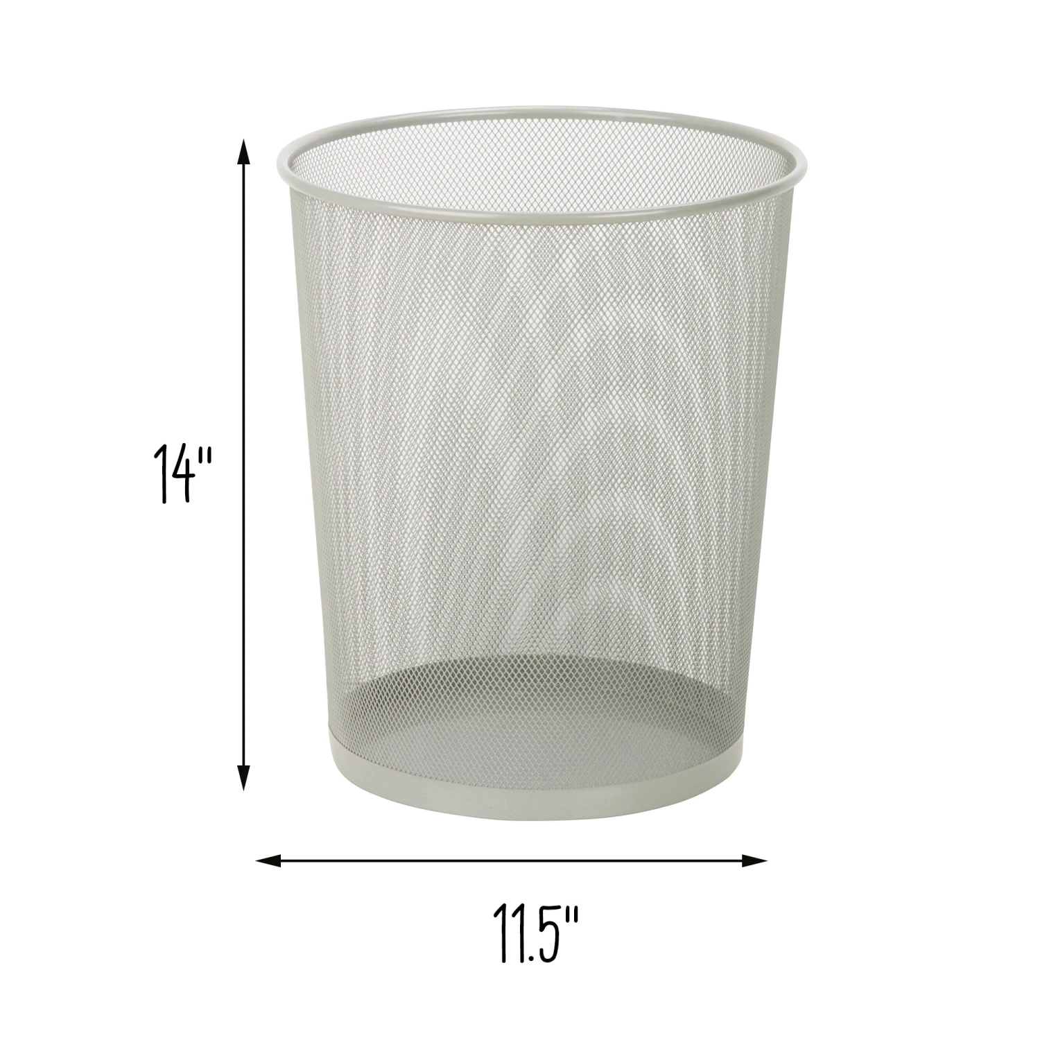 Silver 18L Small Wire Mesh Trash Can (Single Or 2-Pack) - Image 3
