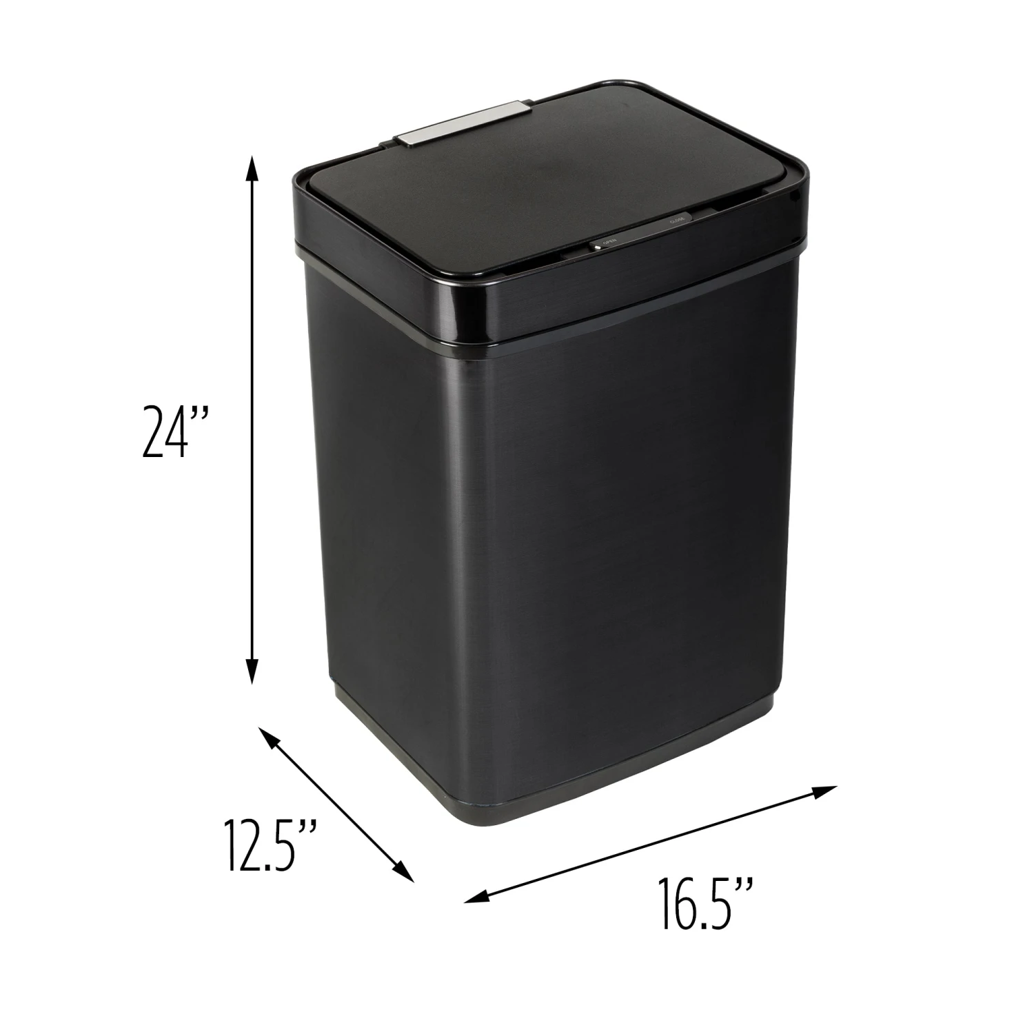 Black 50L Stainless Steel Trash Can With Motion Sensor And Soft Close - Image 6