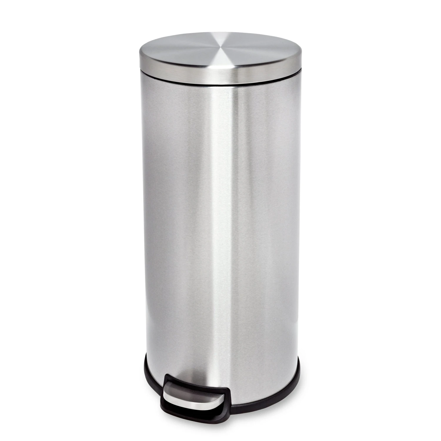 Silver 30L Round Stainless Steel Step Trash Can