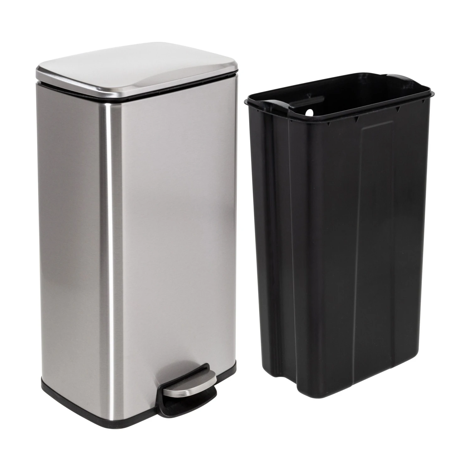 Silver 30L And 5L Stainless Steel Step Trash Cans (Set Of 2) - Image 9