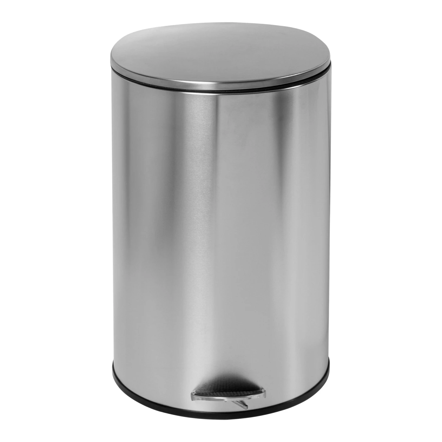 Silver 40L Stainless Steel Semi-Round Step Trash Can With Lid - Image 3