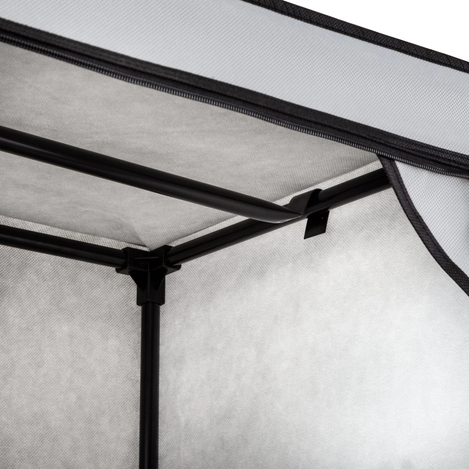 Gray 27-Inch Wide Portable Wardrobe Closet With Cover And Side Pockets - Image 7