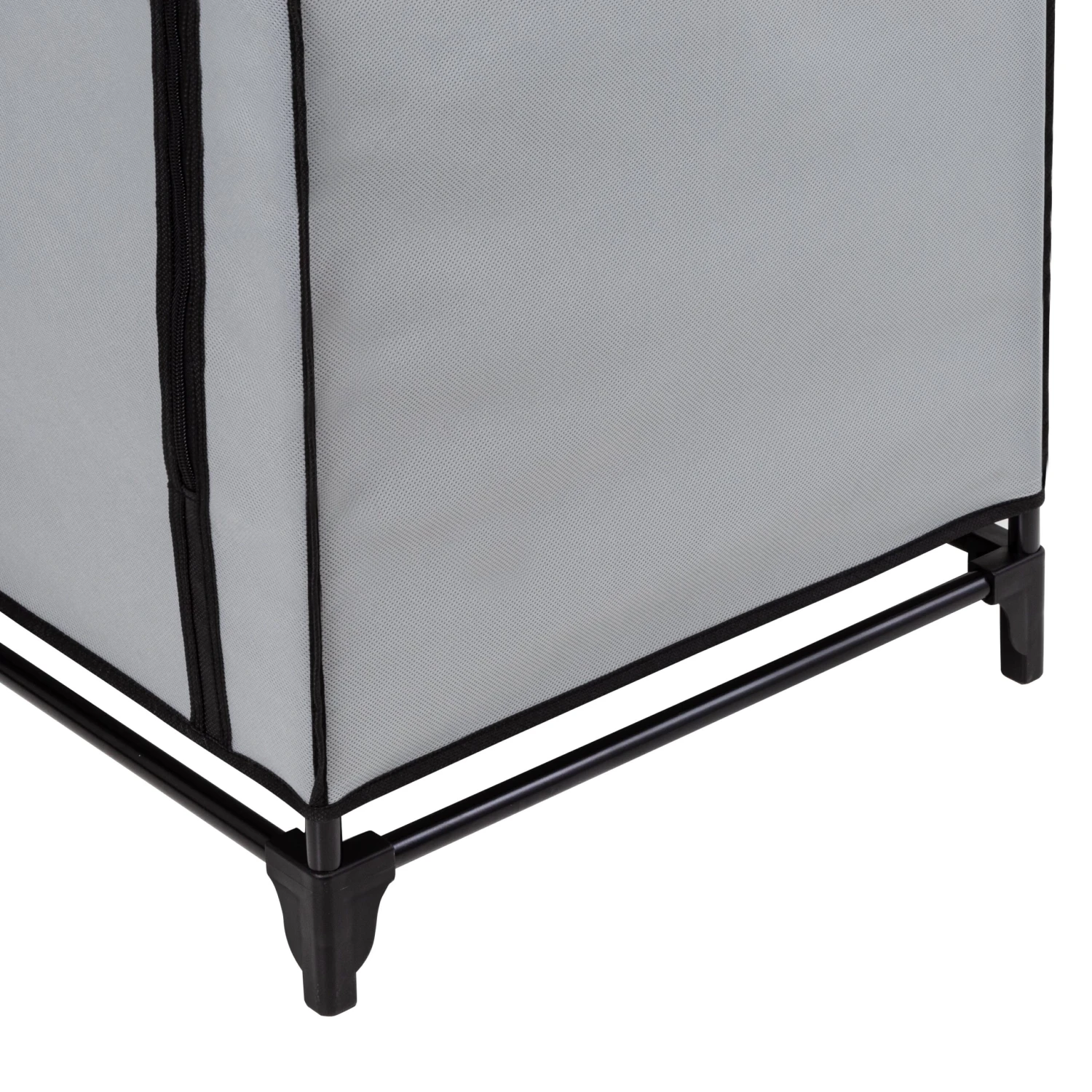 Gray 27-Inch Wide Portable Wardrobe Closet With Cover And Side Pockets - Image 8