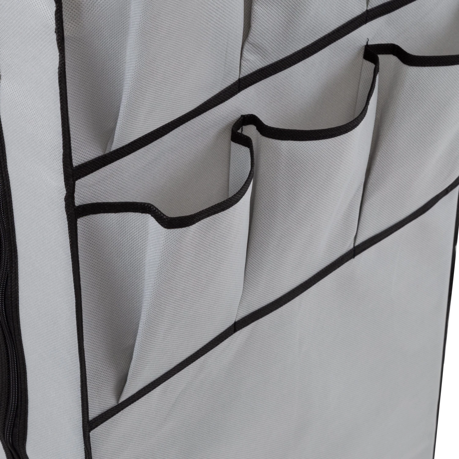 Gray 27-Inch Wide Portable Wardrobe Closet With Cover And Side Pockets - Image 6