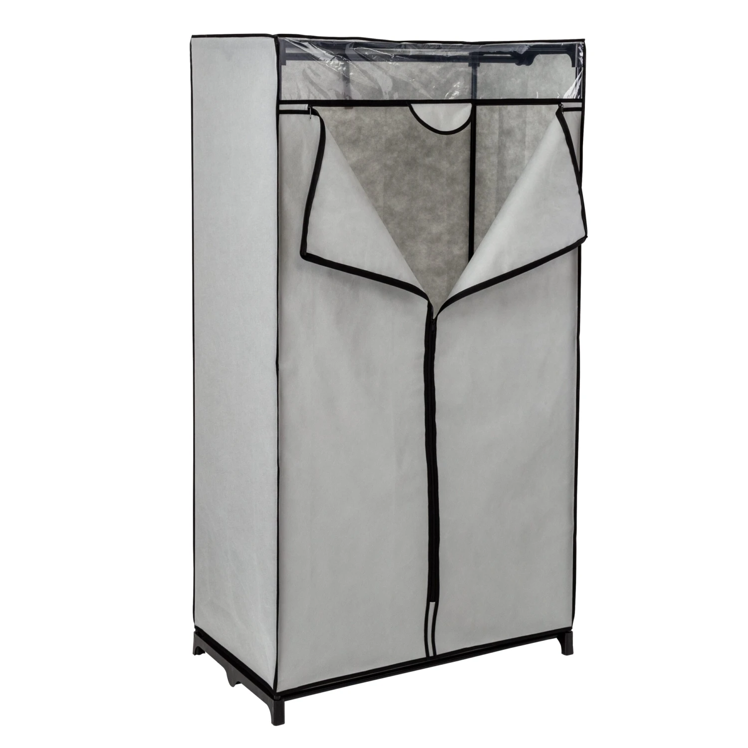 Gray 36-Inch Wide Double Door Portable Wardrobe Closet - Image 7