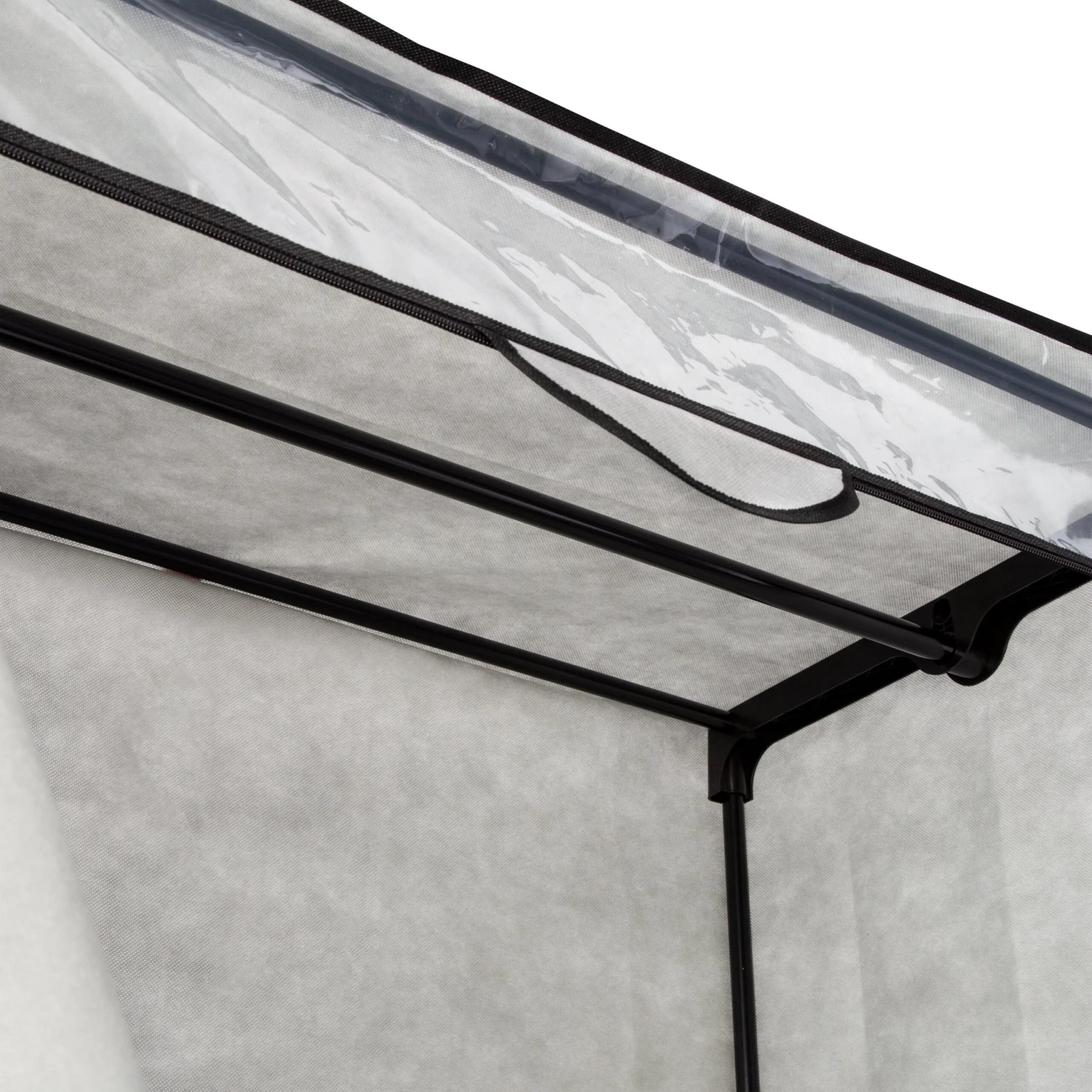 Gray 36-Inch Wide Double Door Portable Wardrobe Closet - Image 3