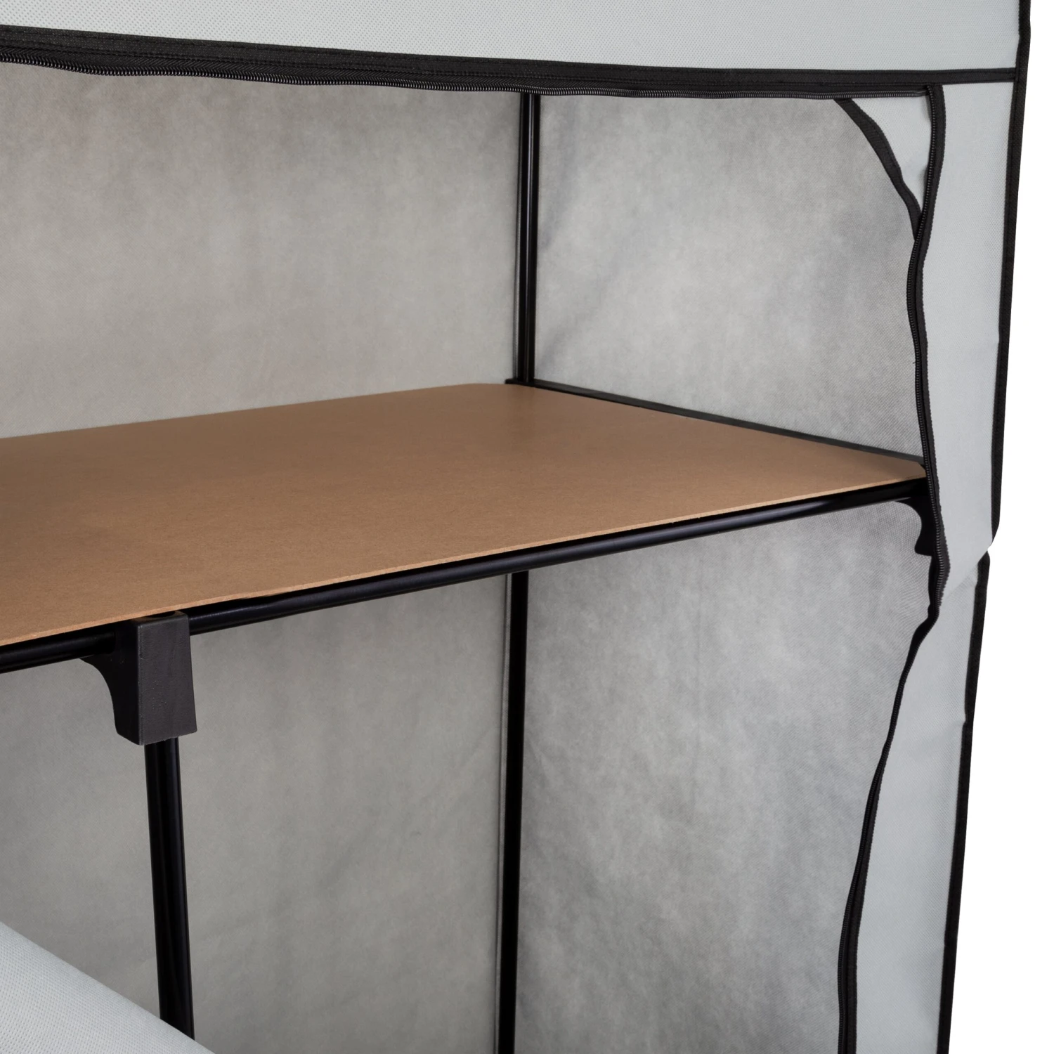 Gray 46-Inch Wide Portable Wardrobe Closet With Shelf - Image 7