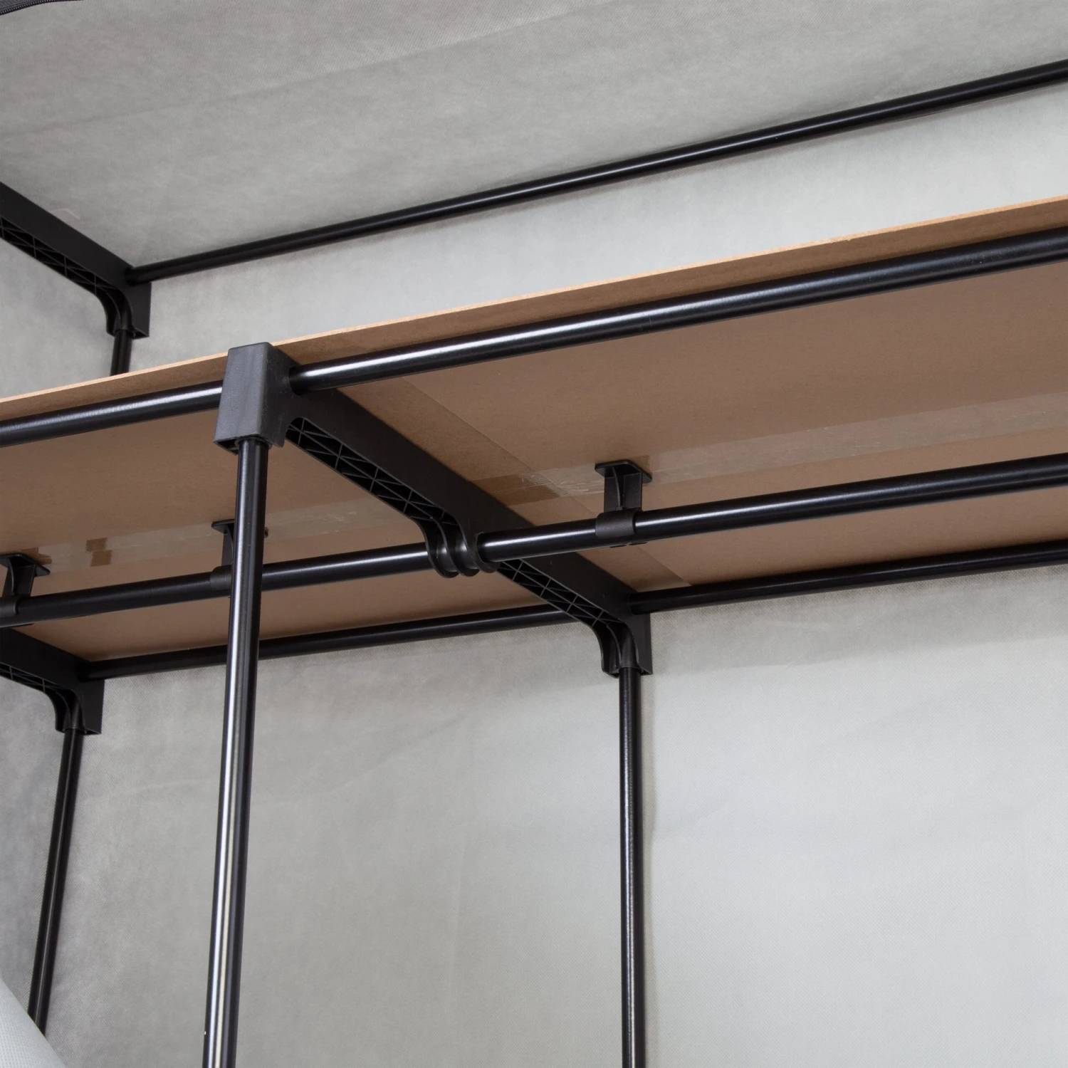 Gray 46-Inch Wide Portable Wardrobe Closet With Shelf - Image 8