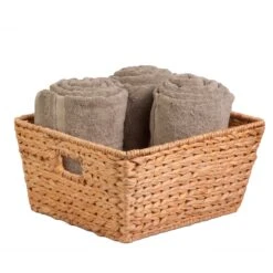 Natural Water Hyacinth Square Basket