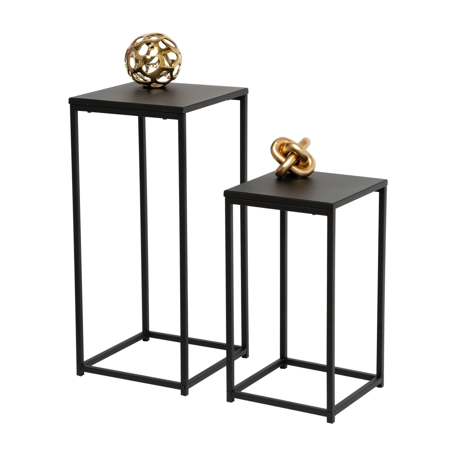 Black Square Nesting Side Tables (Set Of 2)