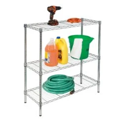 Chrome 3-Tier Adjustable Shelving Unit With 200-lb Shelf Capacity