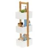 Natural Bamboo/White 3-Tier Bath Storage Caddy